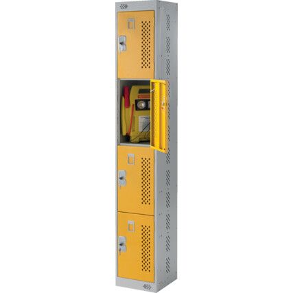 Charging Locker, 4 Compartments, Grey, 1800 x 300 x 300mm