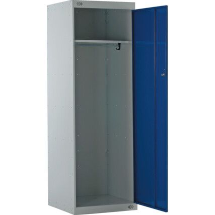 Workwear Locker, Single Door, Blue, 1800 x 600 x 600mm