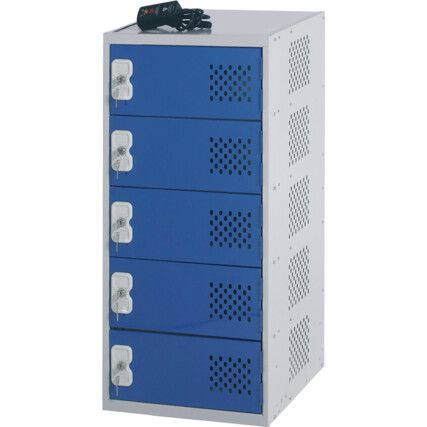 Charging Locker, 5 Compartments, Blue, 930 x 450 x 450mm