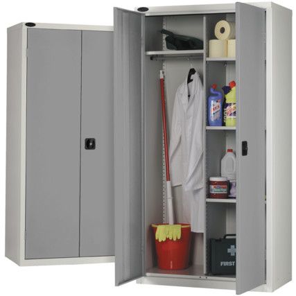PPE Cupboard, 2 Doors, Silver, 1780 x 915 x 460mm