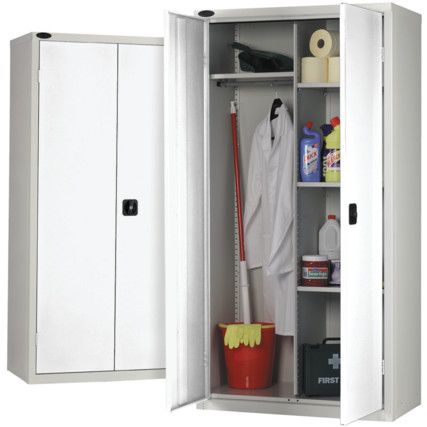PPE Cupboard, 2 Doors, Silver, 1780 x 915 x 460mm