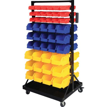 Storage Bin Trolley/Storage Bins, Black, 660x560x1120mm, 91 Pack