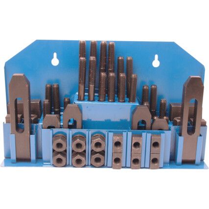 T-Slot Clamping Set, Inch, 1/2in. UNC, Steel, Set Of 58