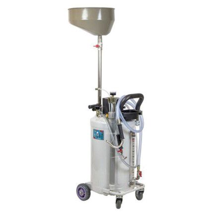 Oil Drainer Gravity Feed, 80L, Steel, Compatible with Oils/Fuels/Some Acids & Alkalis/Chemicals