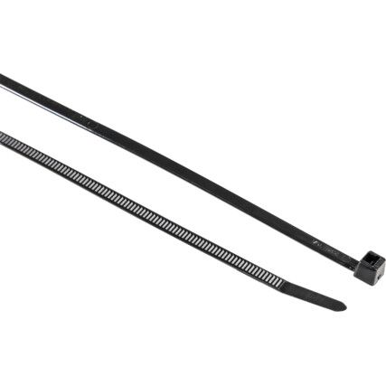 Cable Ties, Black, Nylon 300x4.6mm (Pk-100)
