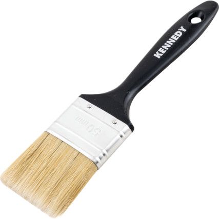 2in., Flat, Natural Bristle, Angle Brush, Handle Plastic