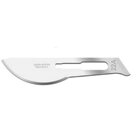 0109 No.22A CARBON STEEL SURGICAL BLADES (BOX-100)