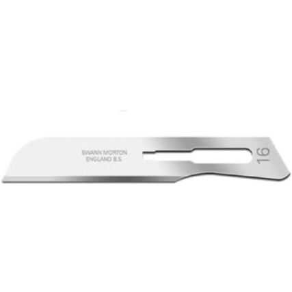0122 No.16 CARBON STEEL SURGICAL BLADES (BOX-100)
