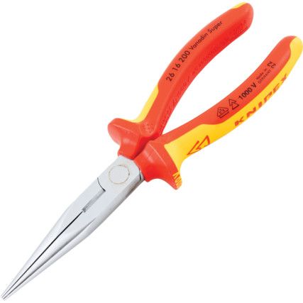 26 16 200, 200mm Needle Nose Pliers, Smooth Jaw