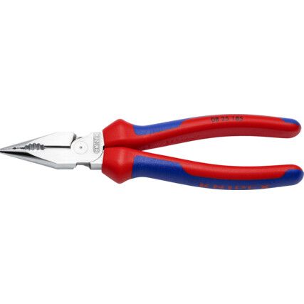 08 25 185 NEEDLE-NOSE COMBO PLIERS CHROME-PLATED 185MM (PK-6)