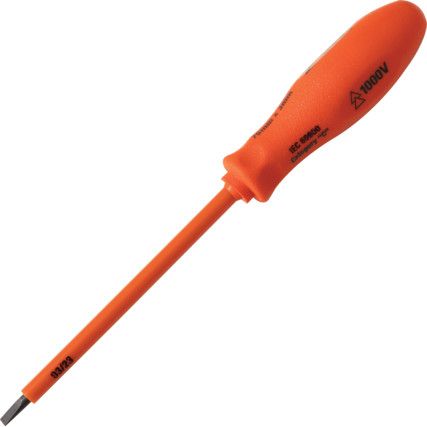 Insulated Electricians Screwdriver Slotted 3mm x 75mm