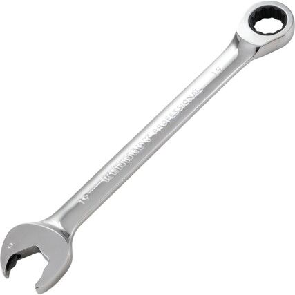 Double End, Ratcheting Combination Spanner, 19mm, Metric