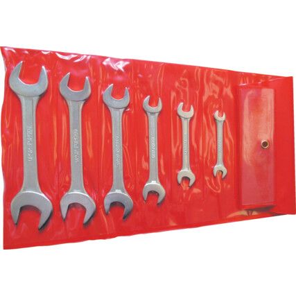 Open Ended Spanner Set, 6 Pieces, Drop Forged Carbon Steel