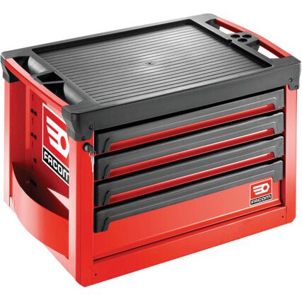 Tool Chest, ROLL, Red/Black, 4-Drawers, 60;130 x 569 x 421mm