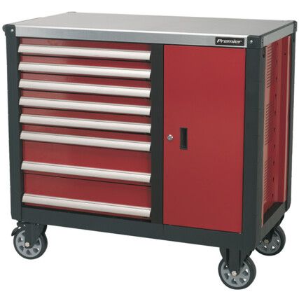 Roller Cabinet, Sealey Premier®, Red, 8-Drawers, 1000 x 1130 x 565mm