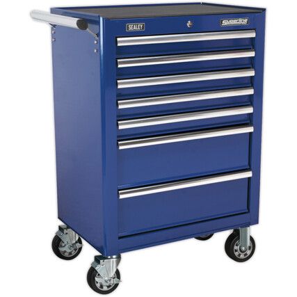 Roller Cabinet, Superline Pro®, Blue, 7-Drawers, 1005 x 685 x 465mm