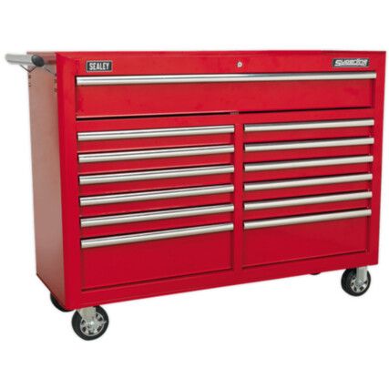 Roller Cabinet, Superline Pro®, Red, 13-Drawers, 1005 x 1290 x 465mm