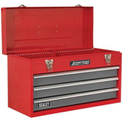 Tool Chest, American Pro®, Red/Black, 3-Drawers, 300 x 510 x 225mm