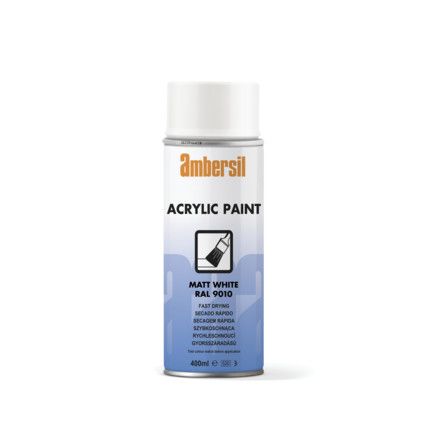 Acrylic Aerosol Spray Paint, Matt  White- 400ml