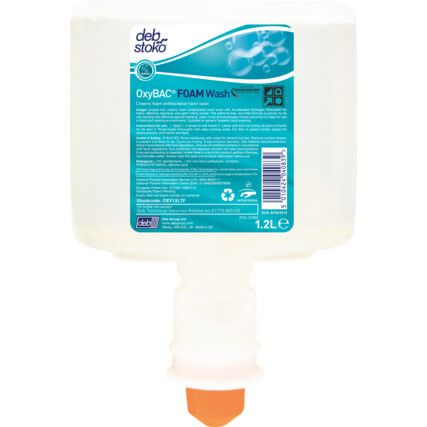 OxyBAC Touch-Free Antibacterial Hand Wash Foam Refill Cartridge, 1.2 Litre