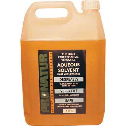 Aqueous Solvent, Cleaning Solvent, Water Based, Bottle, 5ltr