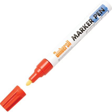 Paint Marker, Red, Medium, Permanent, Bullet Tip, Single