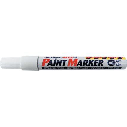 409XF, Paint Marker, White, Permanent, Chisel Tip, 12 Pack
