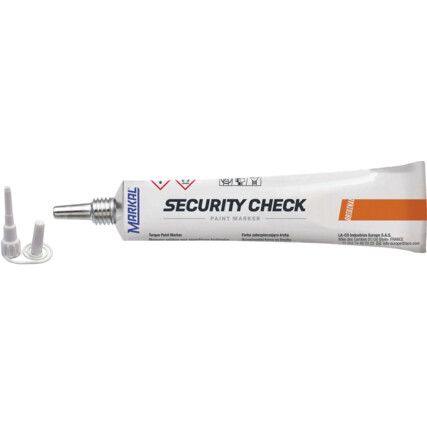 Security Check Marker, Orange, Permanent, , Single