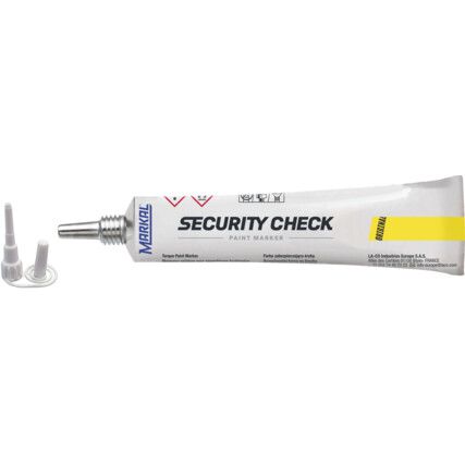 Security Check Marker, Yellow, Permanent, , Single