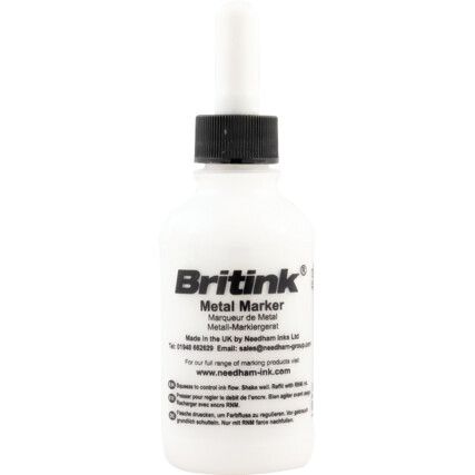 Britink, Metal Marker, White, Permanent, Ballpoint Tip, Single