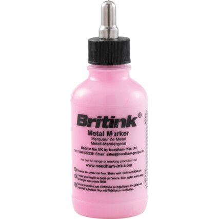 Britink, Metal Marker, Pink, Permanent, Ballpoint Tip, Single