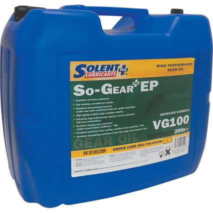 So-Gear Plus EP VG100, High Performance Gear Oil, Bottle, 20ltr
