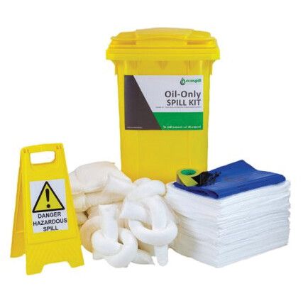 Maintenance Spill Kit, 240L Absorbent Capacity Per Kit, Wheeled Bin