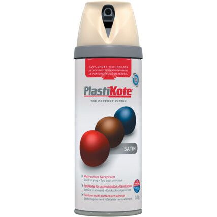 22114 Twist & Spray Satin Grey Beige Aerosol Paint - 400ml