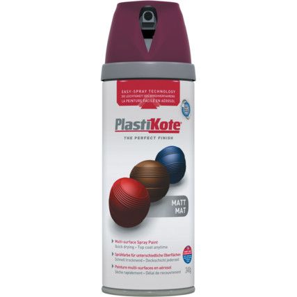 23111 Twist & Spray Matt Black Plum Aerosol Paint - 400ml