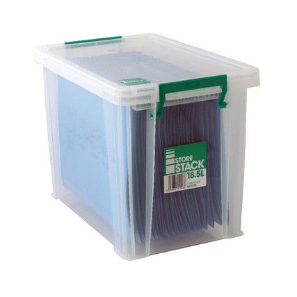 Storage Box with Lid, Plastic, Clear, 400x260x290mm, 18.5L