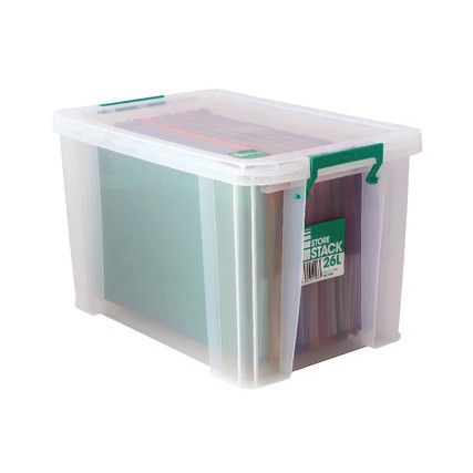 Storage Box with Lid, Plastic, Clear, 470x300x290mm, 26L