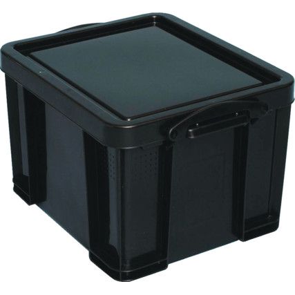 Storage Box with Lid, Plastic, Black, 480x390x310mm, 35L