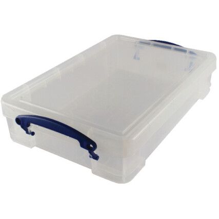 Storage Box with Lid, Plastic, Clear, 395x255x80mm, 4L