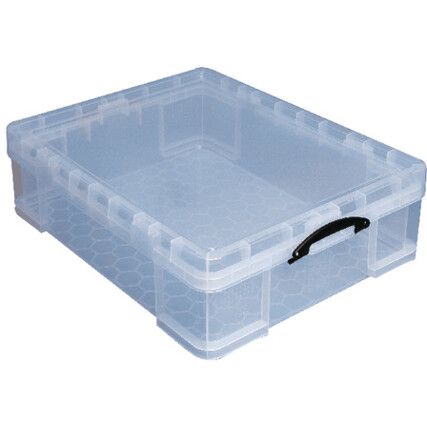 Storage Box with Lid, Plastic, Clear, 810x650x225mm, 70L