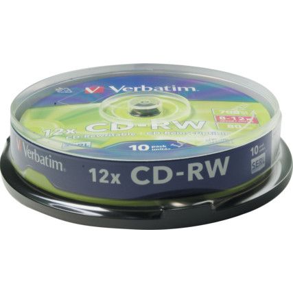 CD-RW 700MB 80MIN 12X SPINDLE (PK-10)