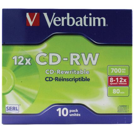 43148 CD-RW 700MB 8-12X HI-Speed Pack of 10