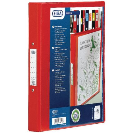 100080890 VISION RINGBINDER A425MM RED