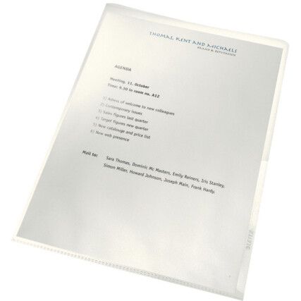 Cut Flush Folders Recycled Clear Pockets Pack of 100 4001-00-03
