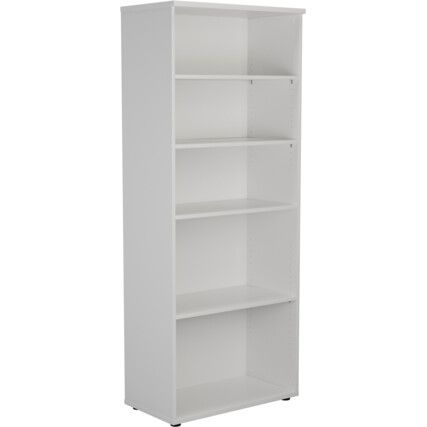 Bookcase, White, 4 Shelves, 2000mm Height