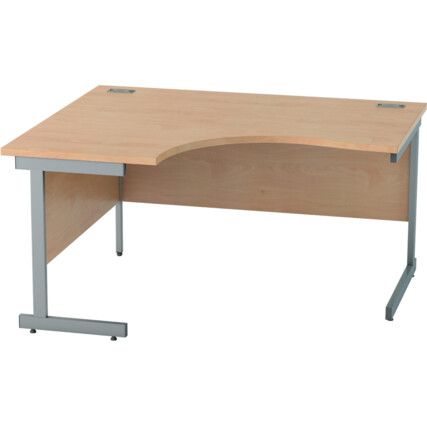 1400mm Crescent Left Hand Cantilever Desk Grey/Beech
