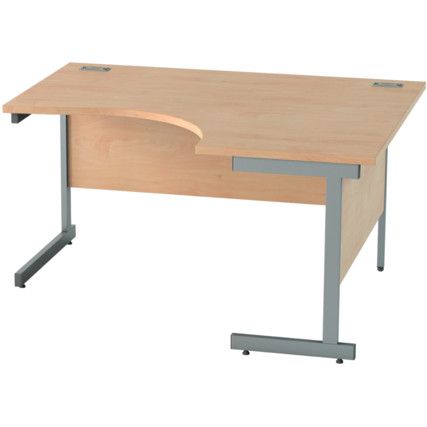 1400mm Crescent Right Hand Cantilever Desk Grey/Beech