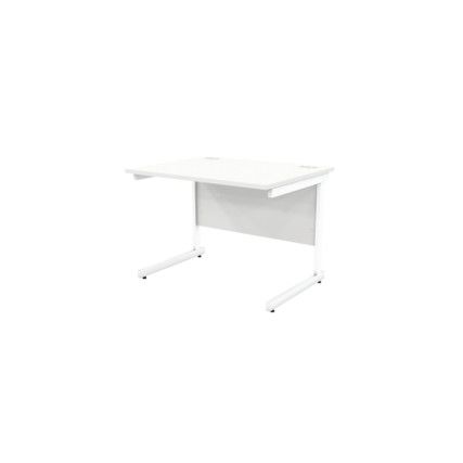 1000mm Rectangular Cantilever Desk White/White
