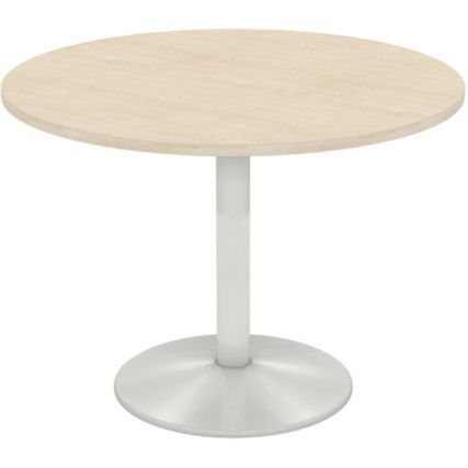 Round Table 1000mm Column White/Maple