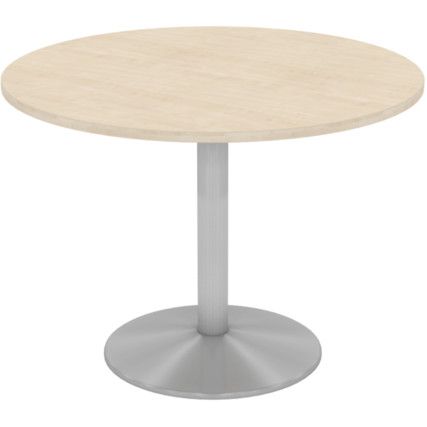 Round Table 1200mm Column Silver/Maple